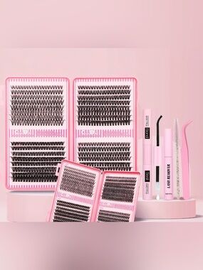 Eyelashes with Lash Glue and Seal and tweezers